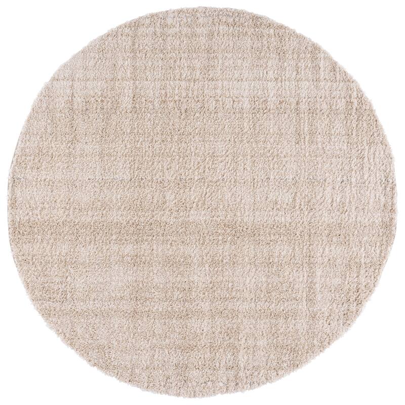 SAFAVIEH Everett Shag Dida 1-inch Thick Rug - 6'7" Round - Ivory/Beige