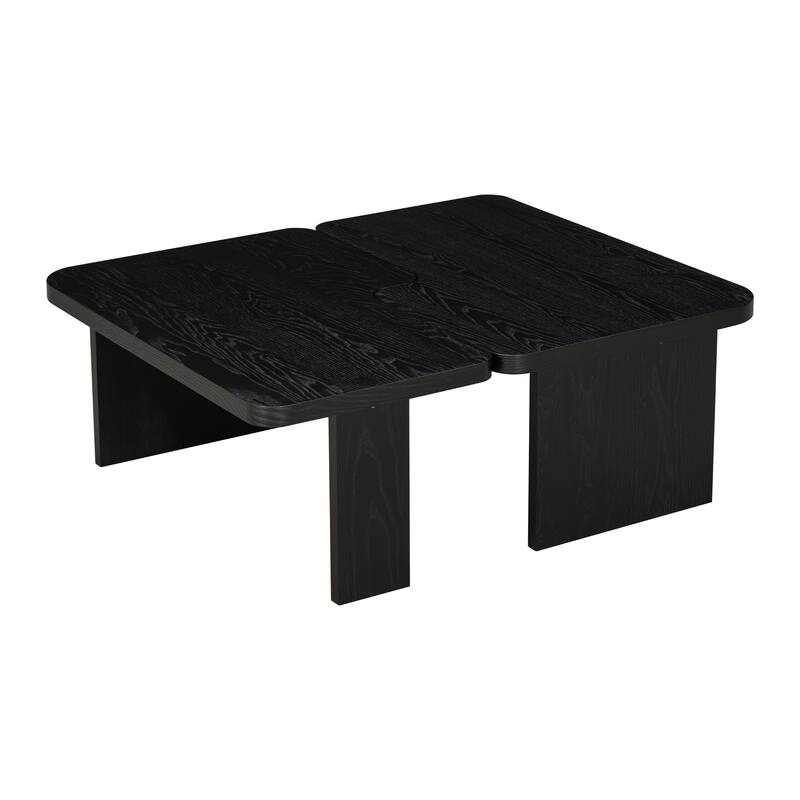 Roomfitters Minimalist Coffee Table Set, Rectangular Center Table with Two-Tone Design