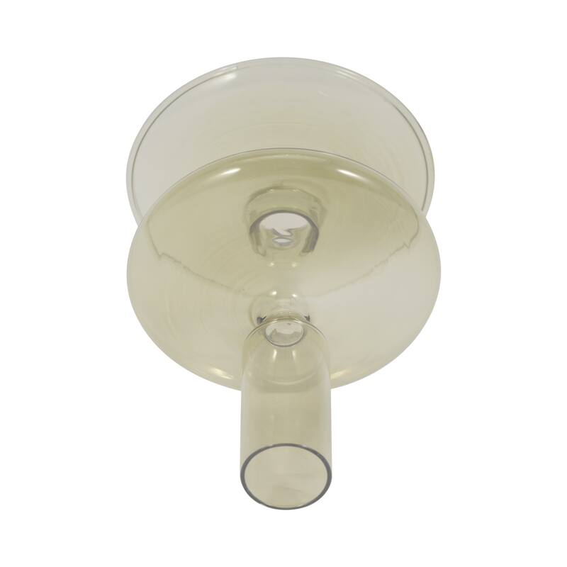 Sculptural Glass Candle Holder with Rounded Accent Base - Modern Tabletop Candle Holder for Any Room