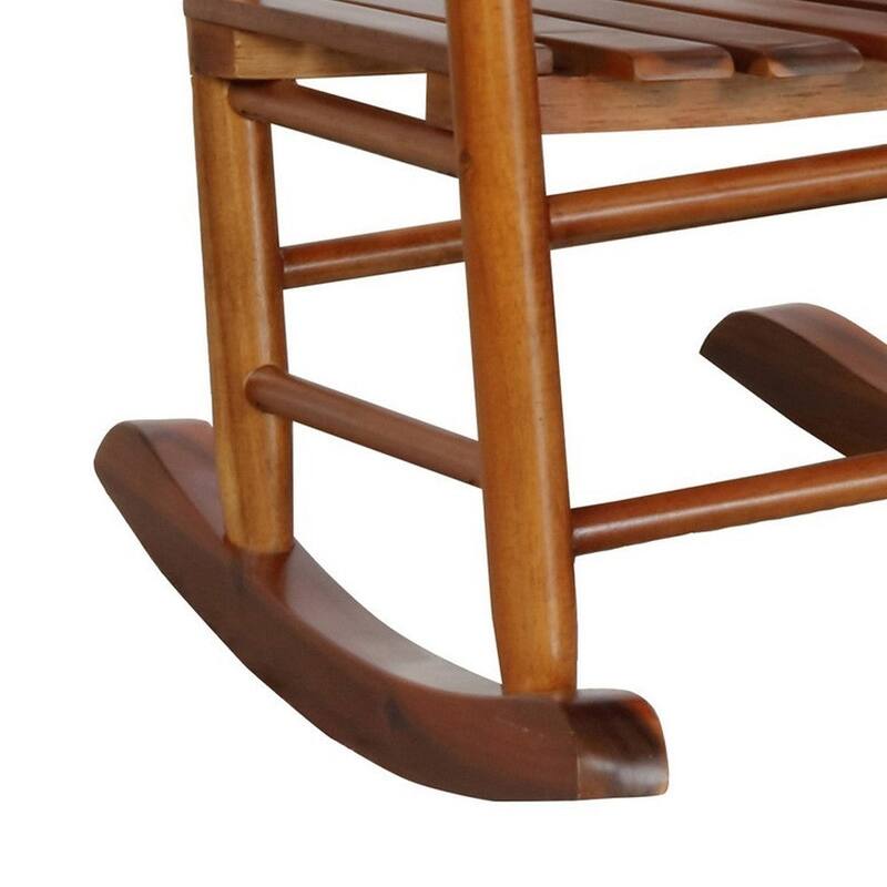 Rocking Chair with Slatted Design Back and Seat - 24 L x 20.75 W x 29.5 H Inches