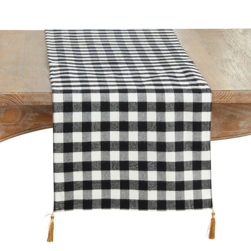 Buffalo Plaid Merry Table Runner - 16"x72" - Black/White - 16"x72"