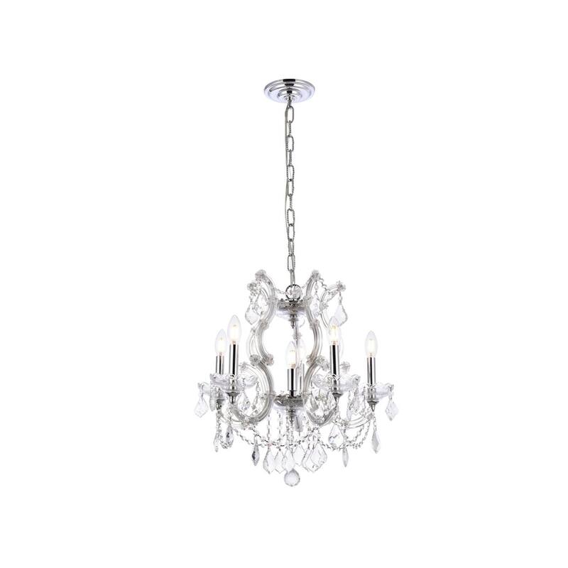 Fleur Illumination Collection Pendant D:20in H:25in Lt:6 Chrome Finish - Chrome/royal cut crystals