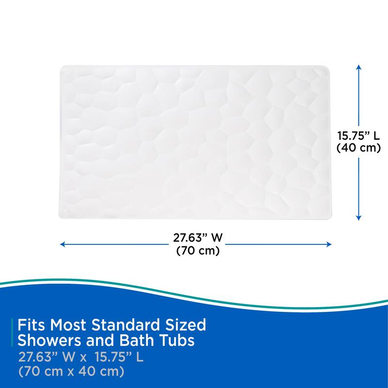 Kenney Stone Rubber Bath, Shower, and Tub Mat, 15.75" W x 27.63" L