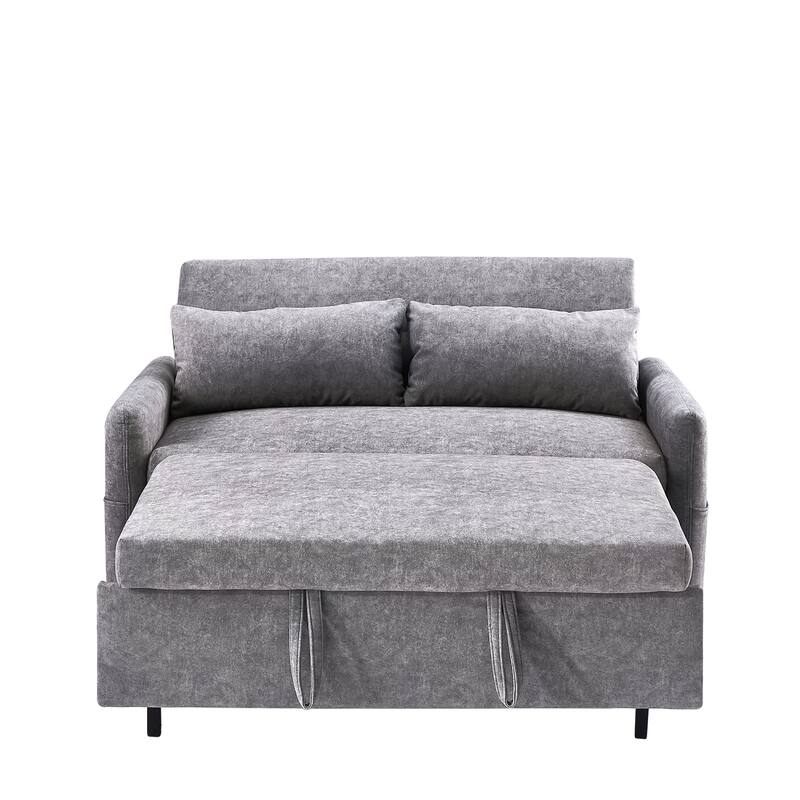 Pull Out Sleep Sofa Bed with Pillows, Loveseats Sofa with Adjsutable Backrest, Convertible Sofa Bed with USB Ports