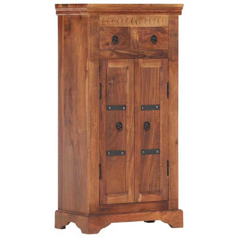 vidaXL Sideboard 19.7"x11.8"x29.4" Solid Acacia Wood - 19.7"x11.8"x39.4"