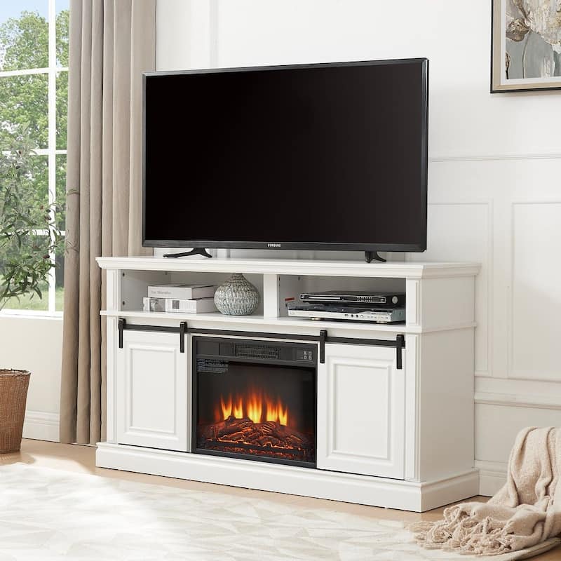 58.11 Inch Modern TV Stand with Fireplace