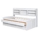 preview thumbnail 9 of 12, Classic Twin Size Wooden Captain Bed with Bookshelves, Drawers and Trundle, White Wash聽