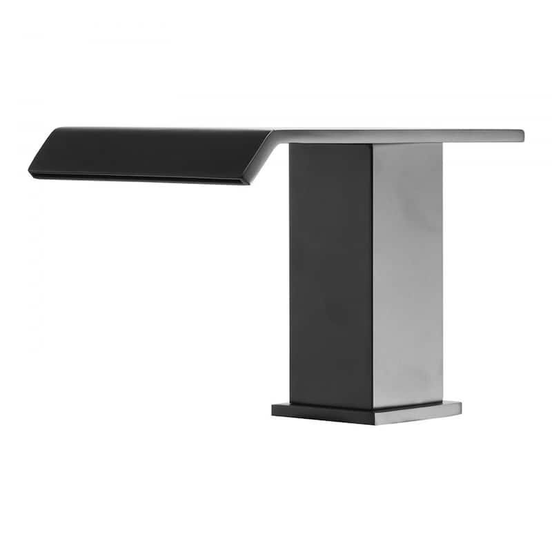 Matte Black Stainless Steel Roman Tub Faucet Set with Widespread 3-Hole and Deck Mount - 6.10” x 7.68” x 3.94”