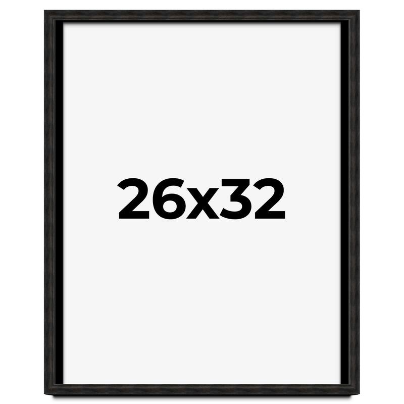 26x32 Shadow Box Black Rustic Barnwood Display Frame | 1.125 Inch