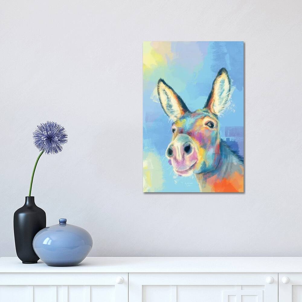 iCanvas "Carefree Donkey" by Flo Art Studio Canvas Print