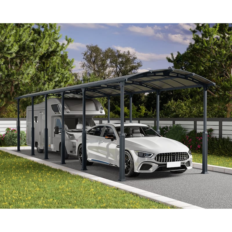 Alpine 12 ft. Gray RV Carport and Boat Shelter