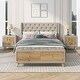preview thumbnail 47 of 56, 4 Pcs Bedroom Sets Platform Bed with 2 Nightstands and Storage