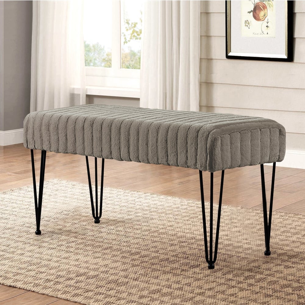 Serenta SuperMink Fauxfur Ottoman Bench