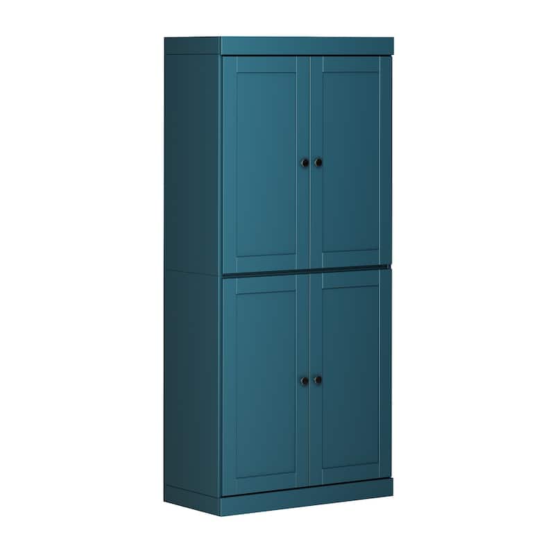 Palace Imports 100% Solid Wood 32" Pantry Cabinet with Shaker Doors and Adjustable Shelves