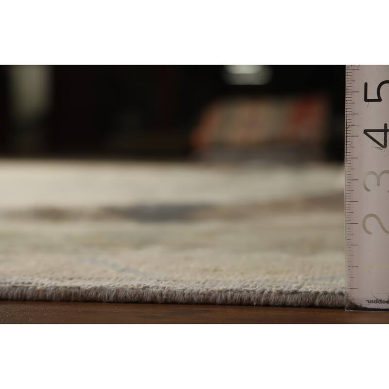 Hand Knotted Oriental 100% Wool Carpet Transitional All-Over Greys & Charcoal Oushak Area Rug - 14' 8'' X 12' 3''