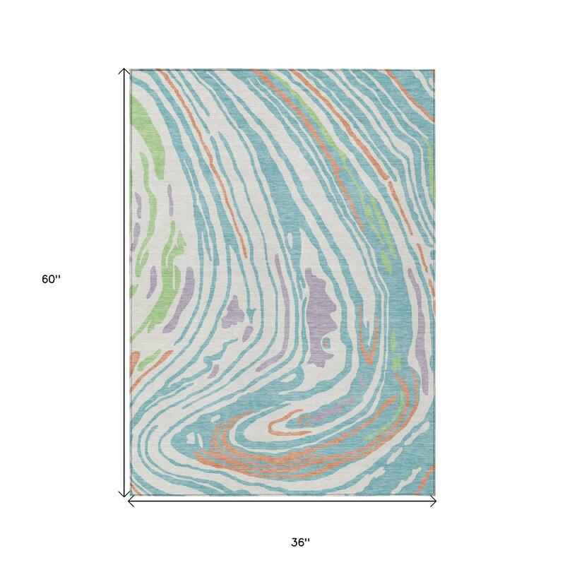 HomeRoots Abstract Transitional Rectangle Outdoor Rug