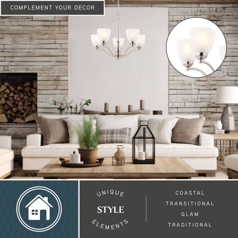 Vaxcel Lighting H0312 Bellwood 5 Light 25" Wide Chandelier