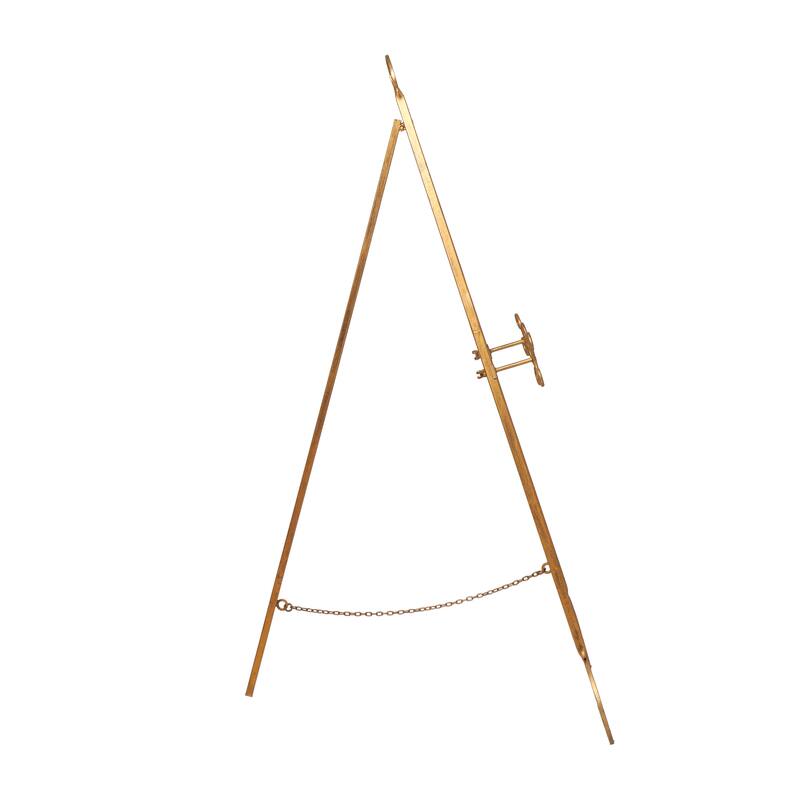 Silver or Gold Metal Traditional Easel with Chain Support - 22 x 21 x 46