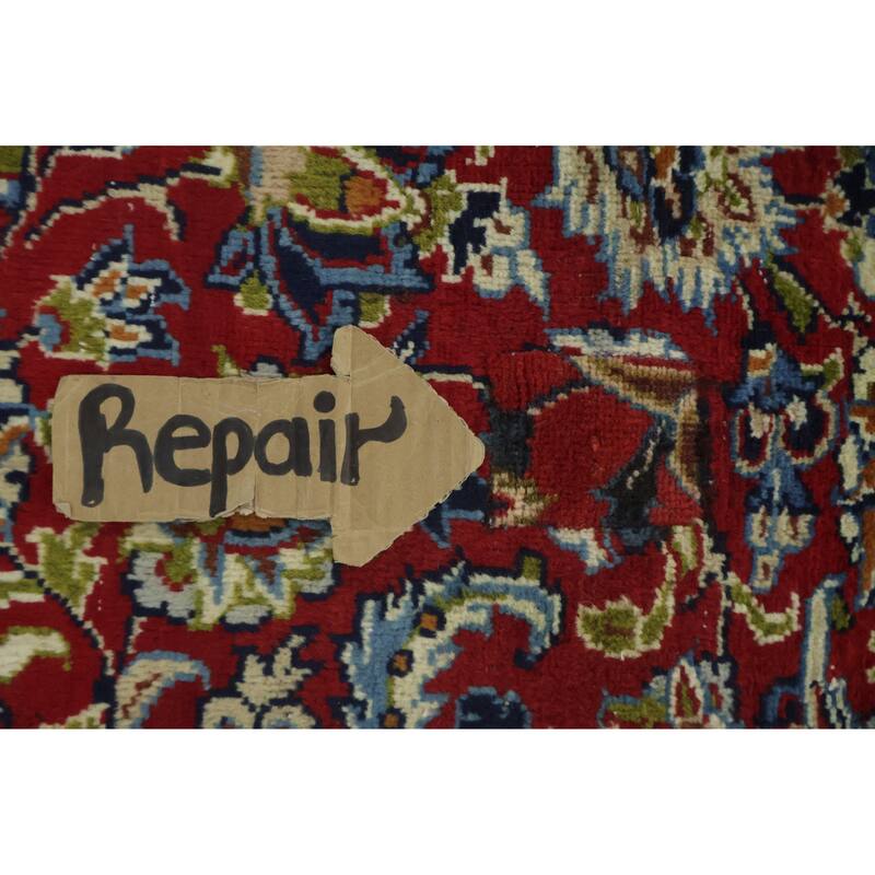 Hand Knotted Oriental 100% Wool Carpet Traditional Floral Red Najafabad Area Rug - 10' 5'' X 6' 8''