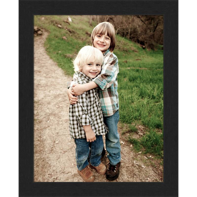 Grace Brushed Gold Narrow Framed Picture Frame, Photo Frame - 11x14 - Grace Brushed Metallic Black Narrow