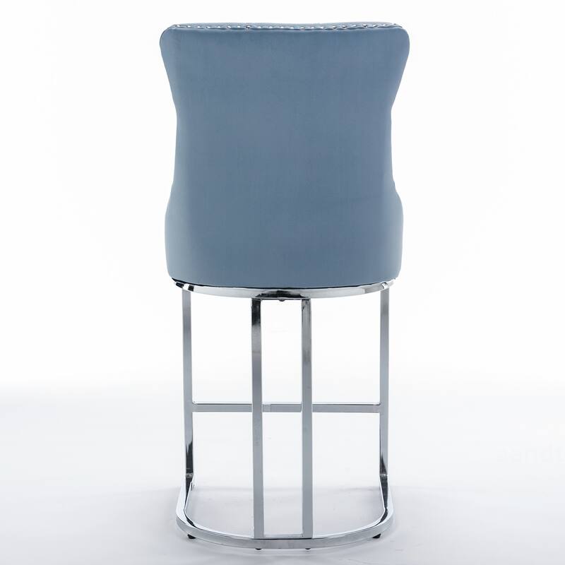 2PCS Velvet Counter Height Bar Stools