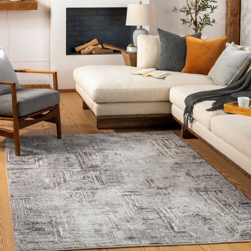 Livabliss Allegro Modern Area Rug - 5'3" x 7' - Grey/Taupe
