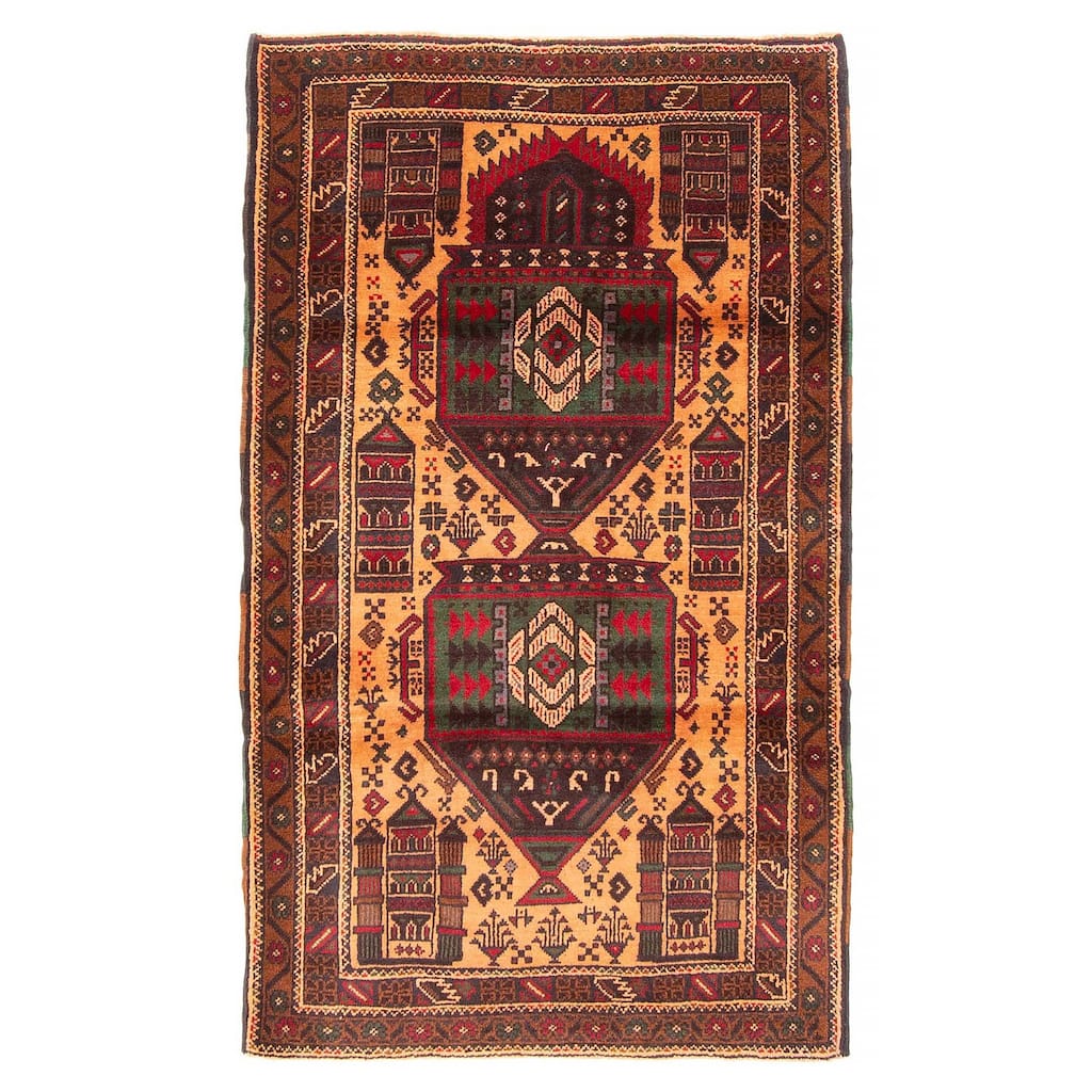 Teimani Burnt Orange Rug 2'9" x 4'8" - 2'9 x 4'8