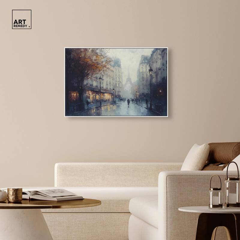 Foggy Paris Canvas by Art Remedy