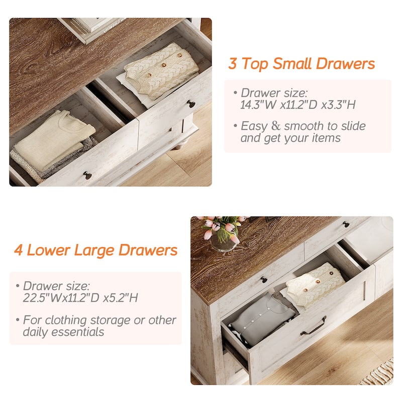 Kids Dresser with 7/8 Drawers for Bedroom, Wide Dresser for Kids Room