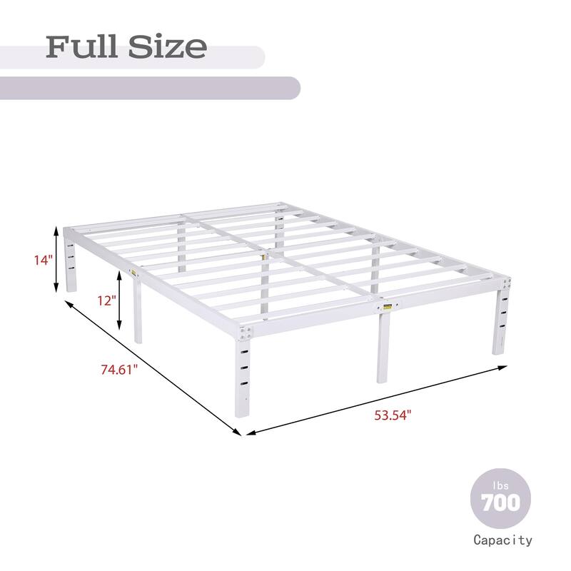 NNV 14" 3500 lbs Heavy Duty Bed Frame, Duty Steel Slat Metal Bed Frame