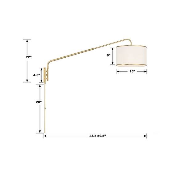 Mallory 1 Light Soft Brass Task Sconce - 15