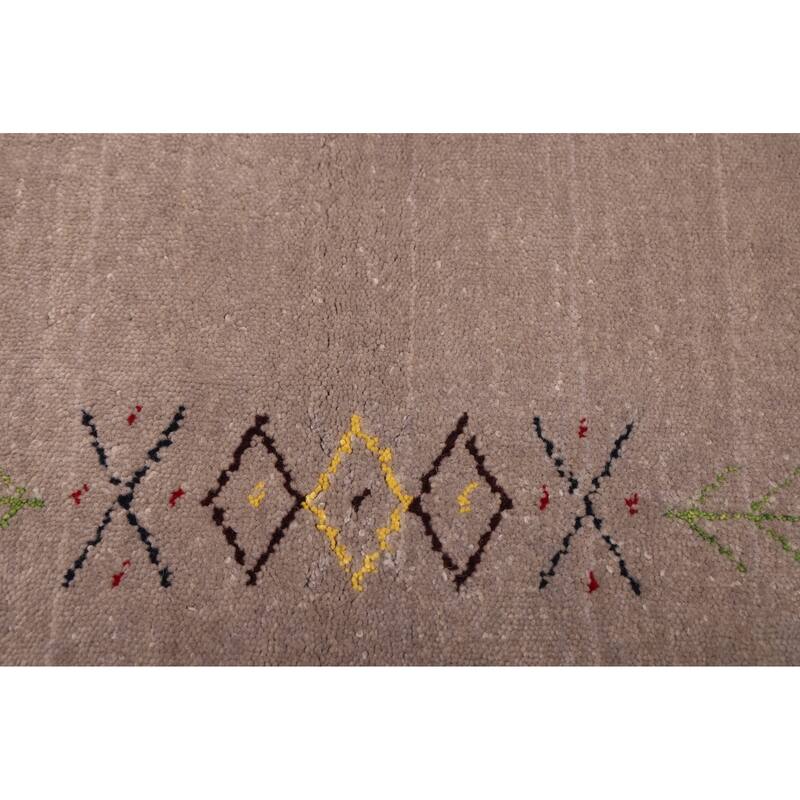 ECARPETGALLERY Hand Loomed Kashkuli Gabbeh Light Grey Wool Rug - 5'2 x 7'0
