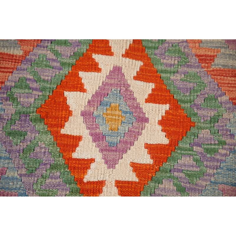 Southwestern Kilim Oriental Rug Hand-Woven Multi-Color Wool Carpet - 3'5"x 5'5"