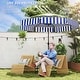 preview thumbnail 22 of 25, Outsunny 8.6FT Patio Umbrella, UPF 30+ Outdoor Market Umbrella, 2-Tier Vented Patio Table Umbrella with Crank 8 Ribs
