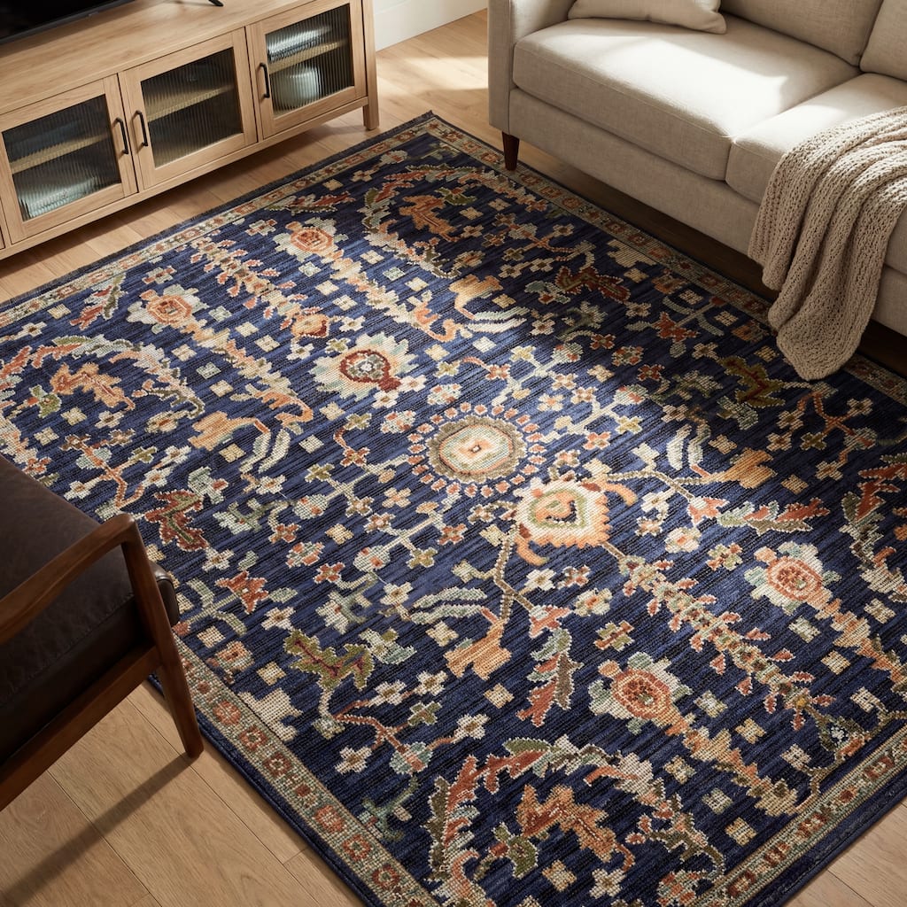 Landon Traditional Botanical Floral Wool Blend Area Rug