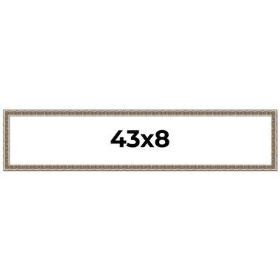 43x8 Frame Silver Versailles Ornate Solid Wood Picture Frame | 1 Inch