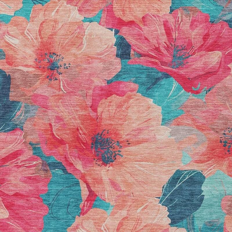 HomeRoots Floral Transitional Rectangle Outdoor Rug