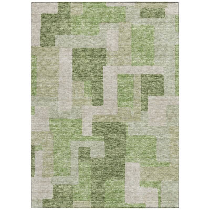 HomeRoots Geometric Transitional Rectangle Outdoor Rug