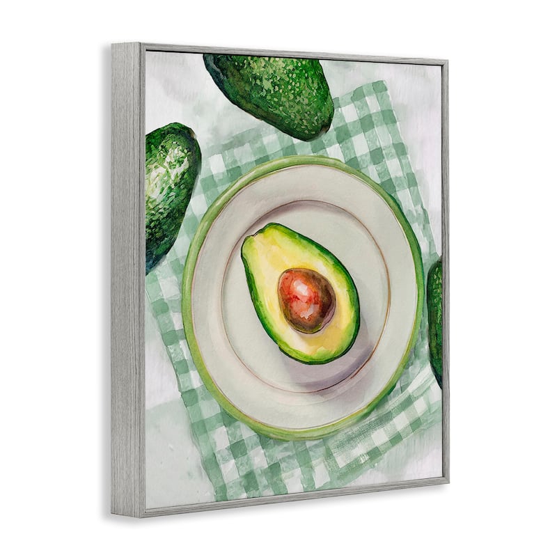 Stupell Delicious Avocado on Plate Framed Giclee Art Design By Lil' Rue
