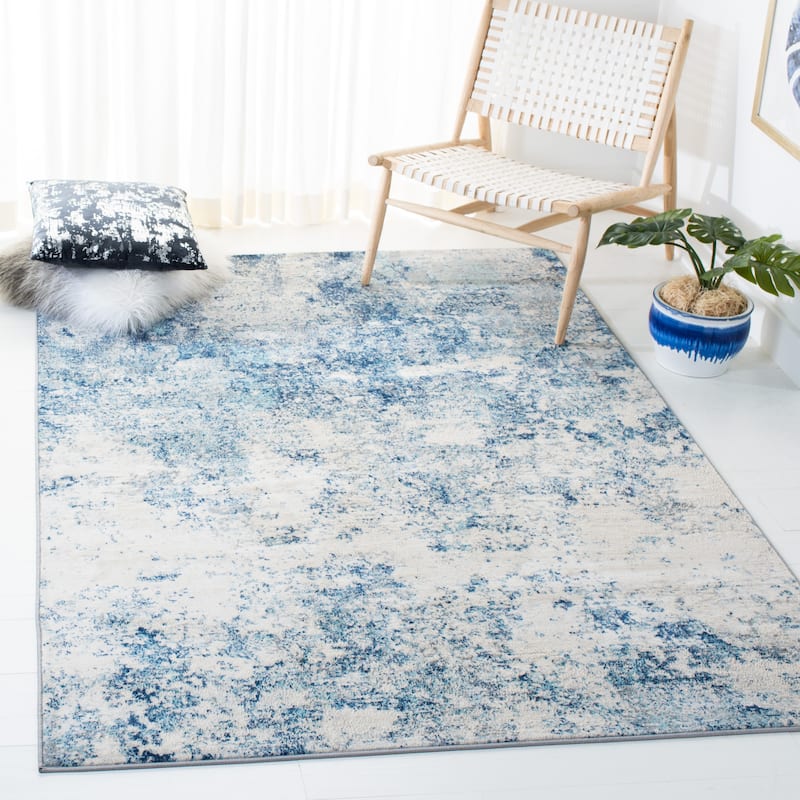 SAFAVIEH Brentwood Malissie Modern Abstract Rug - 3' x 5' - Ivory/Navy
