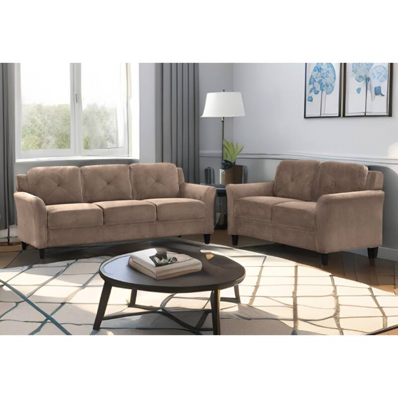 74.9" Polyester 3-seater Sofa With Solid Wood Frame and High Elastic Sponges Cushion for Living Room