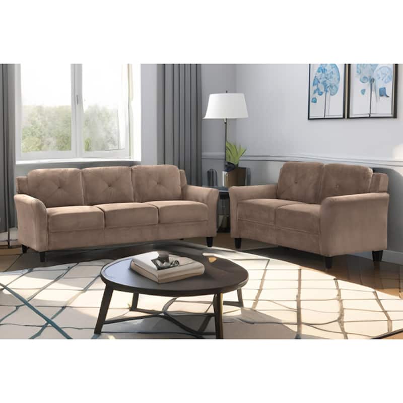 Polyester 3-seater Sofa with Wood Frame