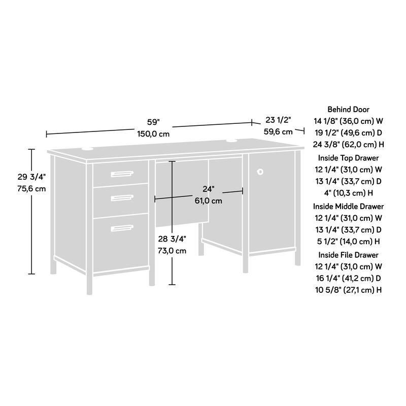 Engineered Wood Transitional Computer Desk with Generous Work Surface, Brown