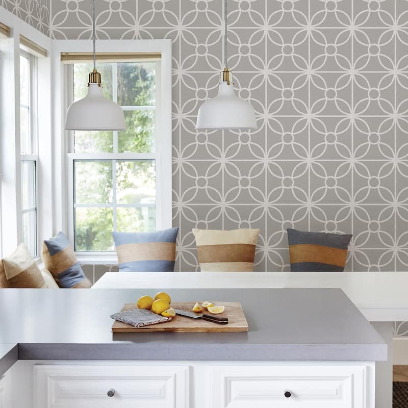 A-Street Prints Savvy Grey Geometric Wallpaper