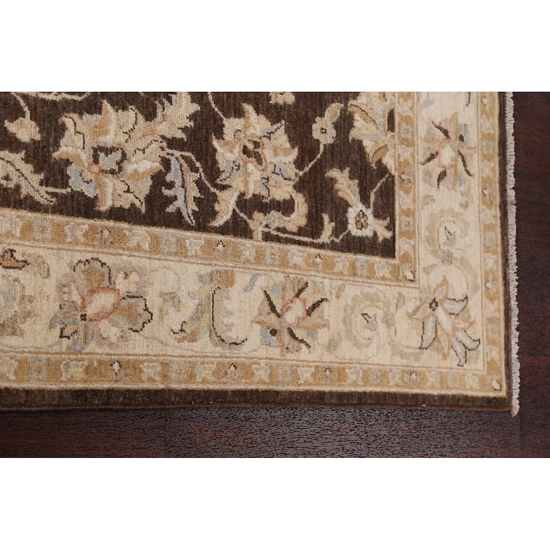Vegetable Dye Chobi Peshawar Oriental Area Rug Handmade Wool Carpet - 4'11" x 7'3"