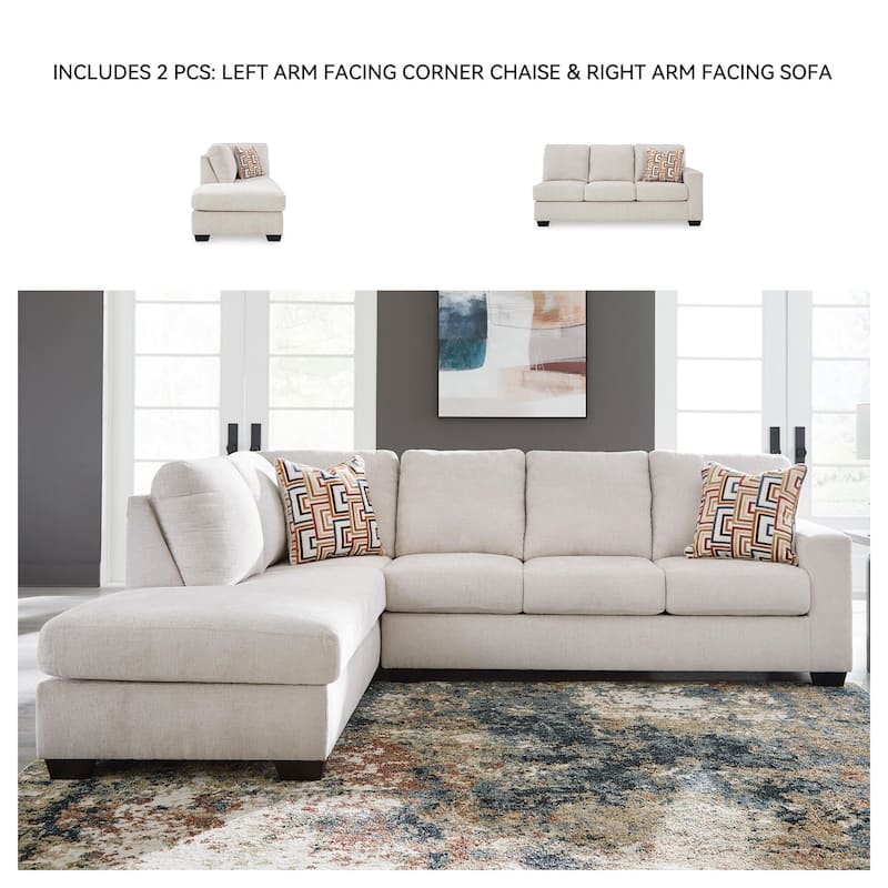 Signature Design by Ashley Aviemore 2-Piece Sectional with Chaise - 110"W x 90"D x 37"H
