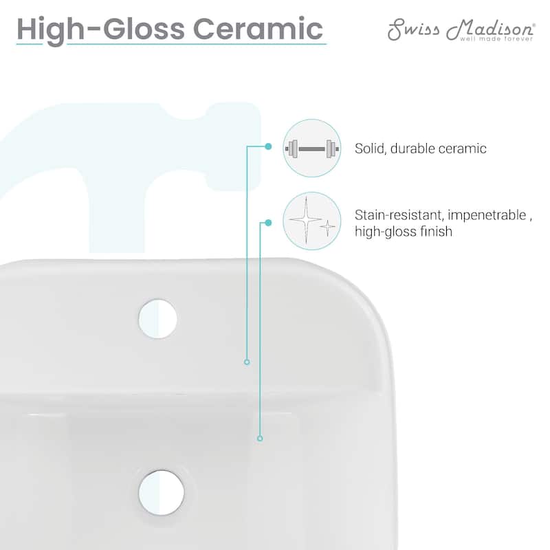 Carré 17.5" Wall-Mount Bathroom Sink