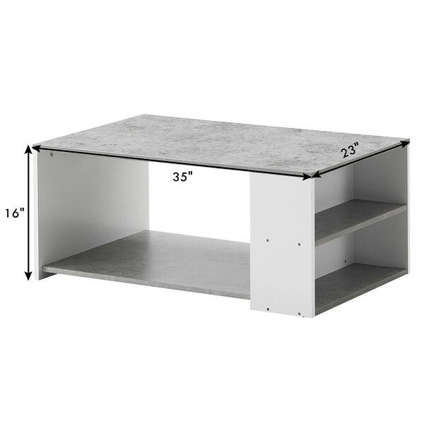 Shop Gymax 2 Tier Coffee Table Sofa Side Table W 2 Storage Shelves Living On Sale Overstock 29056922