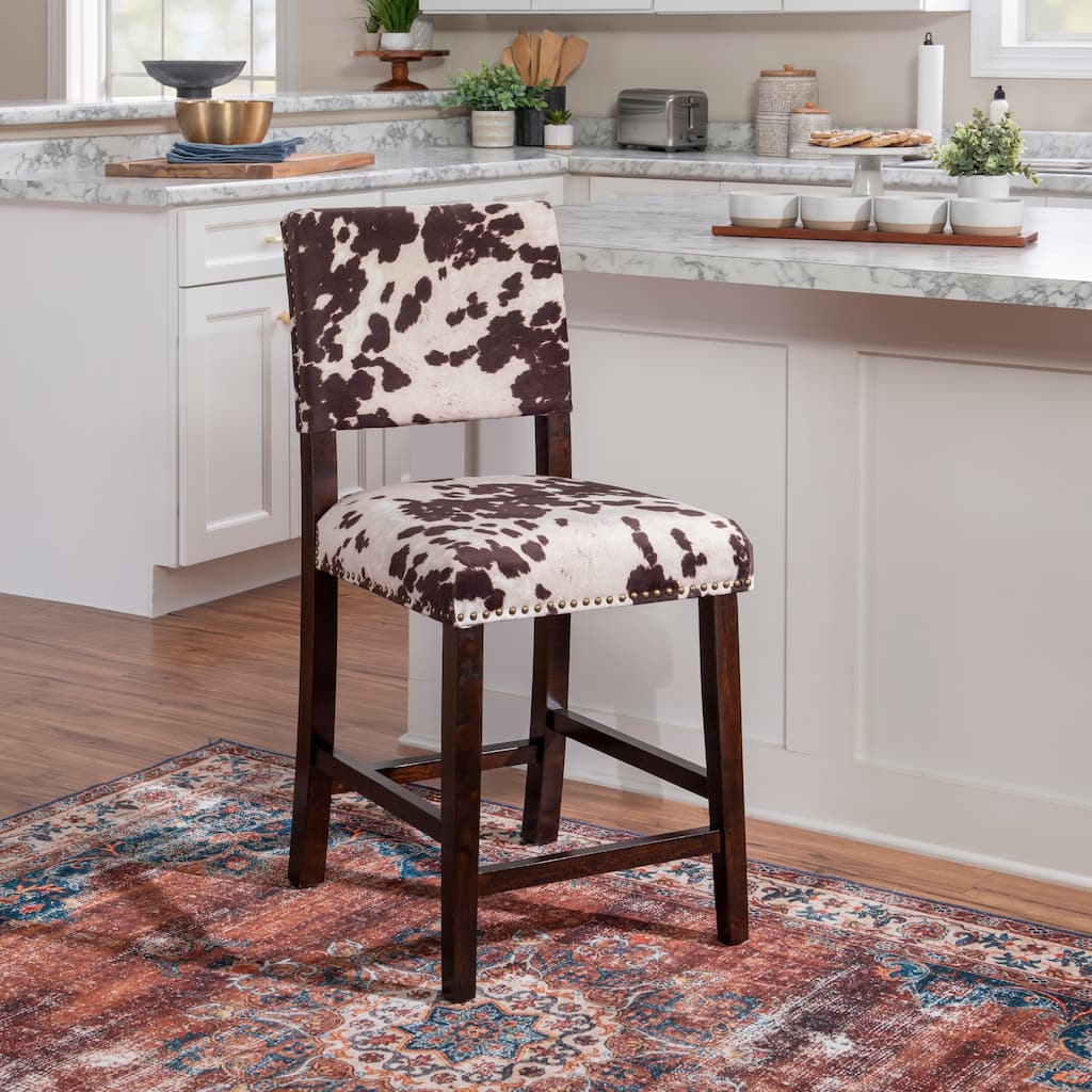 Holcombe Cow Print Counter Stool