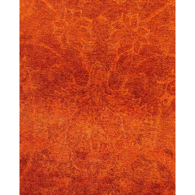 Fine Vibrance, One-of-a-Kind Hand-Knotted Area Rug - Orange, 6' 3" x 9' 3" - 6' 3" x 9' 3"